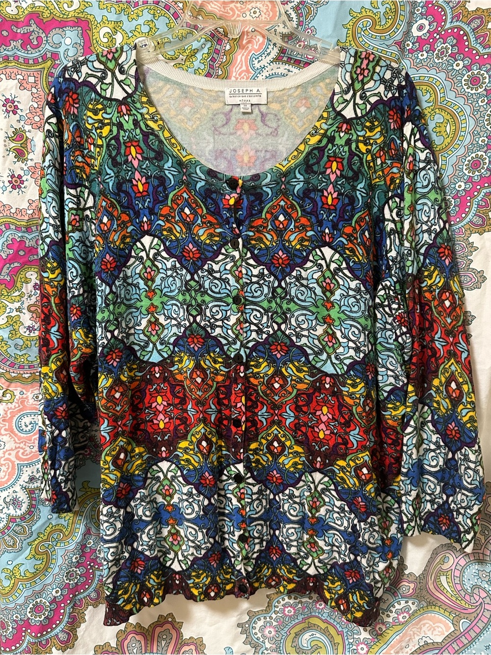 Joseph Multicolor Paisley Print Scoop Neck Women's Top